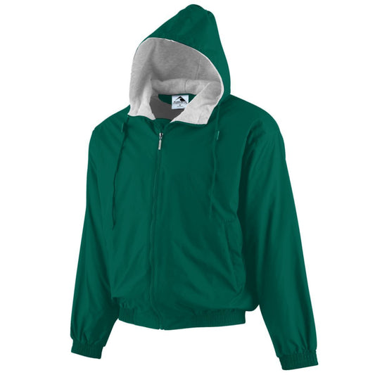 HOODED TAFFETA JACKET/FLEECE LINED
