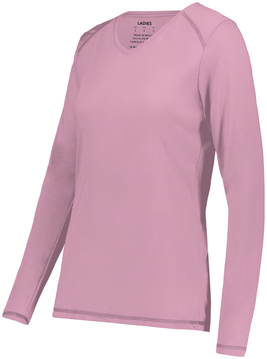 LADIES SUPER SOFT-SPUN POLY LONG SLEEVE TEE