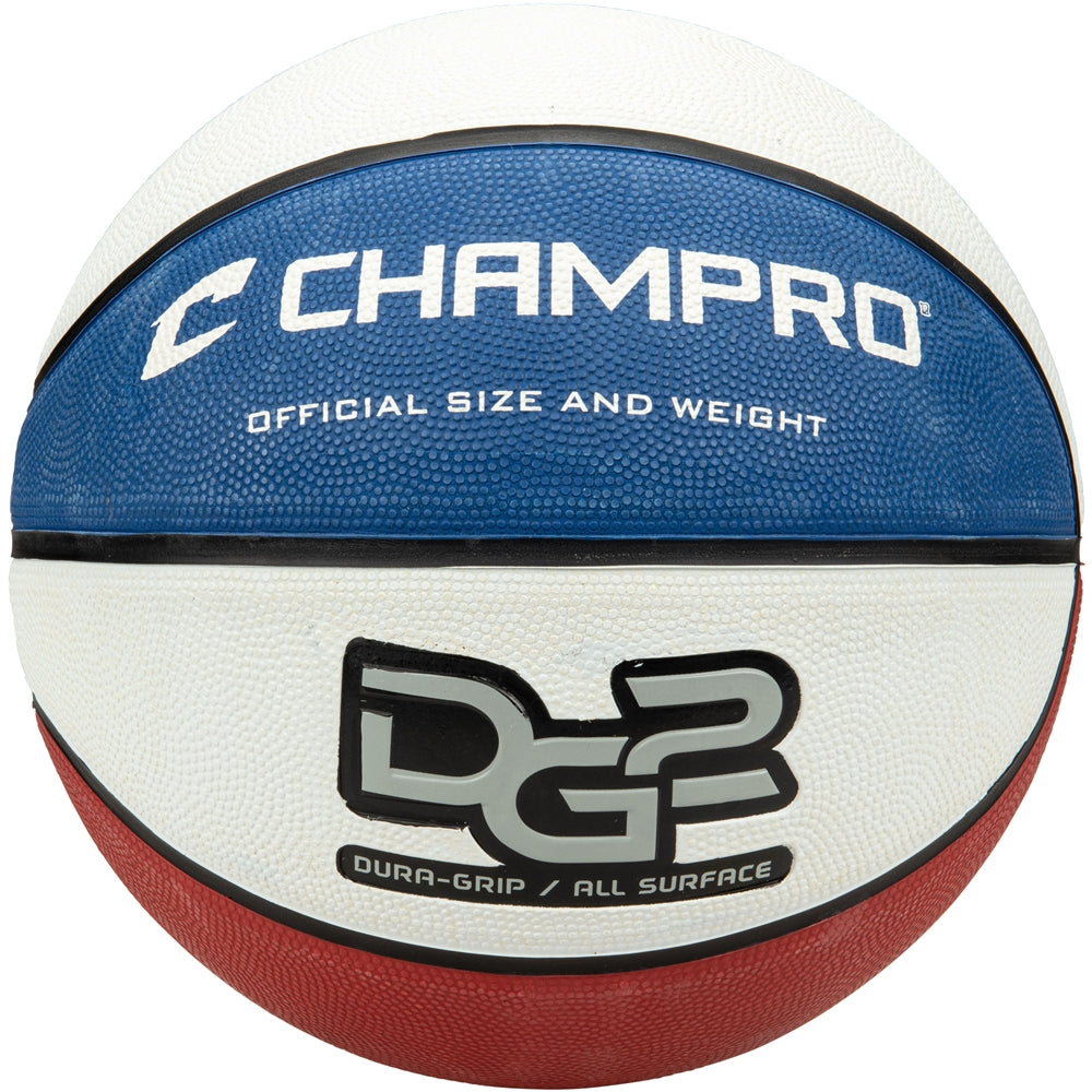 Dura-Grip 230 Rubber Basketball SCARLETWHITEROYAL REGULATION