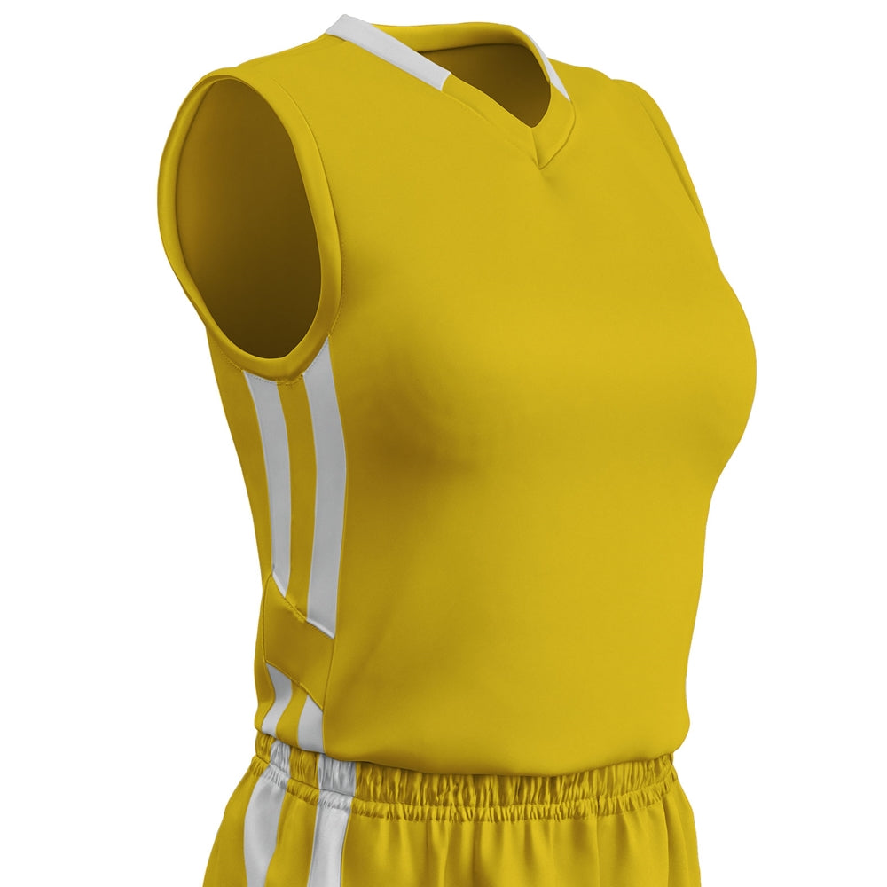 Muscle DRI-GEAR Basketball Jersey - Women's GOLDWHITE M