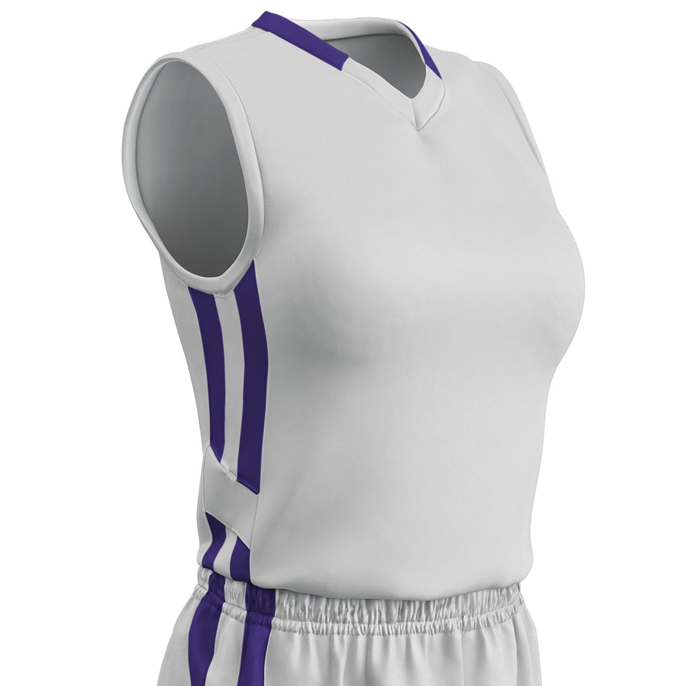 Muscle DRI-GEAR Basketball Jersey - Women's WHITEPURPLE M