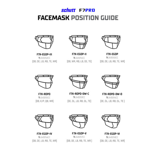 Schutt F7 Standard Facemasks