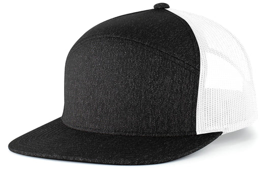 HEATHER 6-PANEL ARCH TRUCKER SNAPBACK CAP