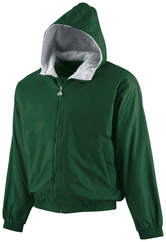 YOUTH HOODED TAFFETA JACKET/FLEECE LINED