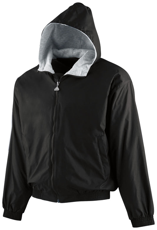 YOUTH HOODED TAFFETA JACKET/FLEECE LINED