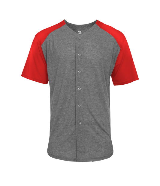 TRI-BLEND FULL BUTTON TEE