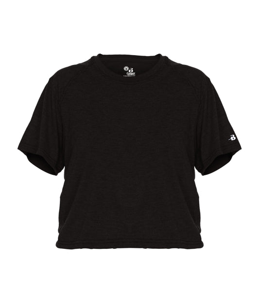 LADIES TRI-BLEND CROP TEE