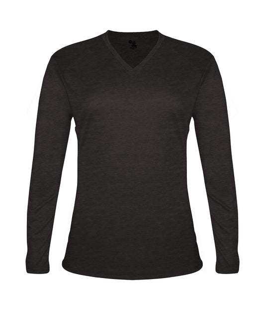 TRI-BLEND LADIES' V-NECK L/S T