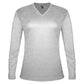 WOMEN'S TRI-BLEND V-NECK LONG-SLEEVE T-SHIRT - MOISTURE-WICKING PERFORMANCE