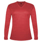 WOMEN'S TRI-BLEND V-NECK LONG-SLEEVE T-SHIRT - MOISTURE-WICKING PERFORMANCE