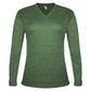 WOMEN'S TRI-BLEND V-NECK LONG-SLEEVE T-SHIRT - MOISTURE-WICKING PERFORMANCE