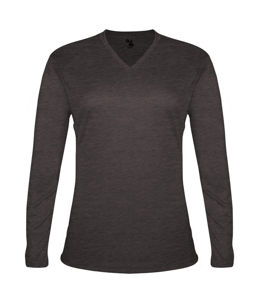 TRI-BLEND LADIES' V-NECK L/S T