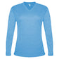WOMEN'S TRI-BLEND V-NECK LONG-SLEEVE T-SHIRT - MOISTURE-WICKING PERFORMANCE