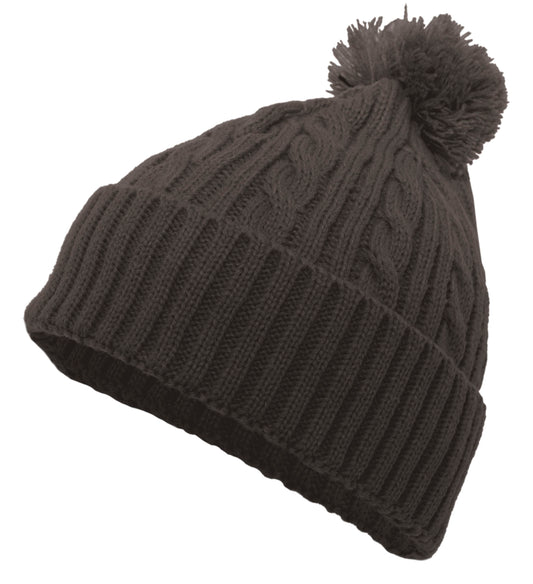 CABLE KNIT POM-POM BEANIE