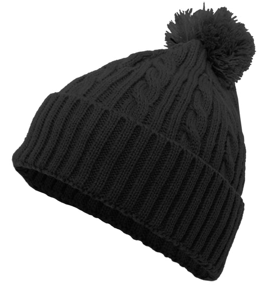CABLE KNIT POM-POM BEANIE