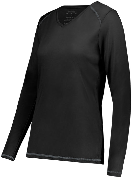 LADIES SUPER SOFT-SPUN POLY LONG SLEEVE TEE