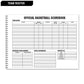 Basketball Score Book