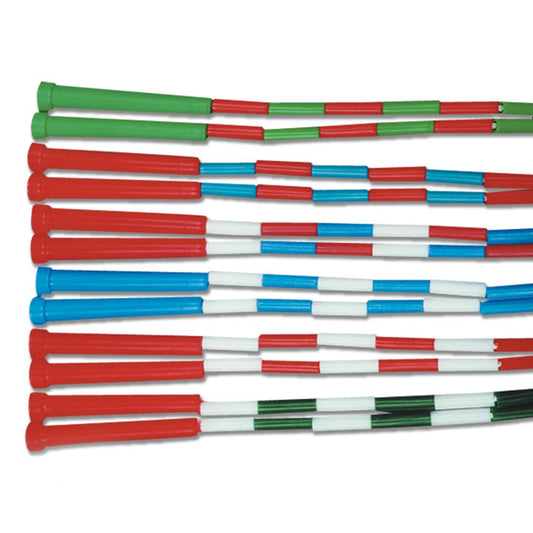 Plastic Segmented Jump Ropes - Braided Nylon Multi Color 6'