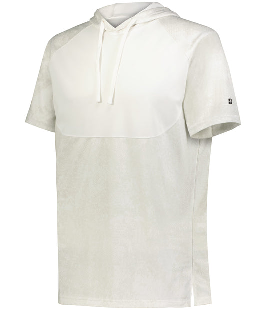 STADIUM PRINT SHORT-SLEEVE HOODED T-SHIRT POLYESTER