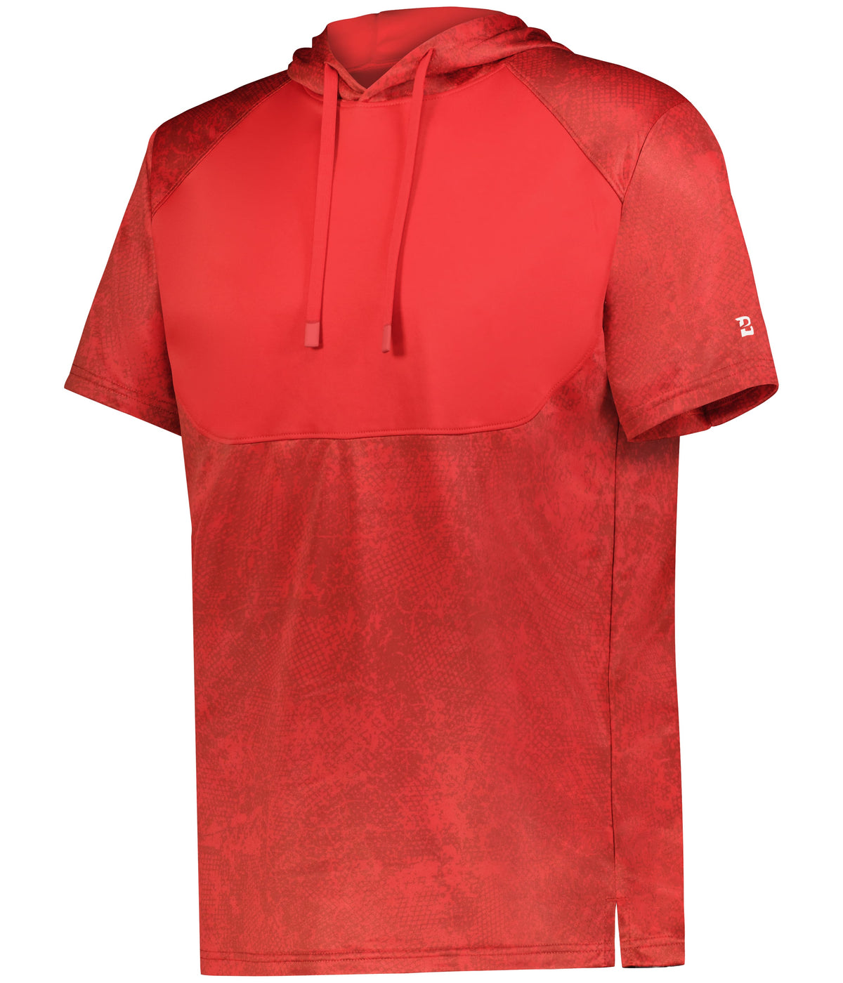 STADIUM PRINT SHORT-SLEEVE HOODED T-SHIRT POLYESTER