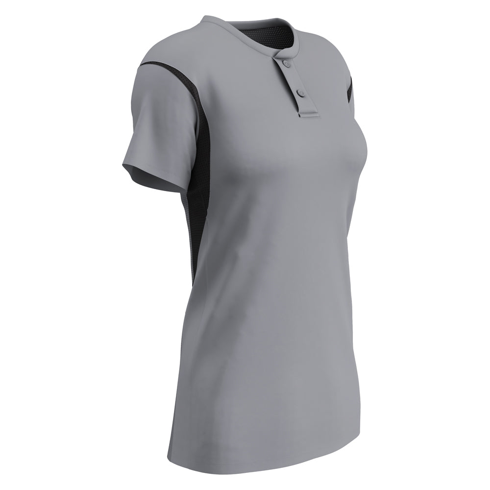 Legacy 2-Button Softball Jersey GREYBLACK S