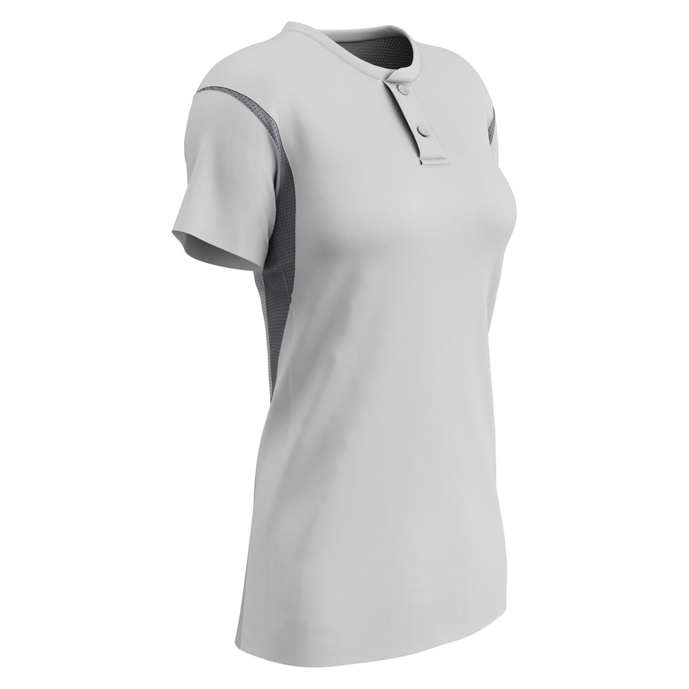 Legacy 2-Button Softball Jersey WHITEGREY L