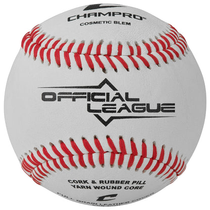 OFFICIAL LEAGUE - CUSHION CORK CORE - FULL GRAIN LEATHER BASEBALL (COSMETIC BLEM)