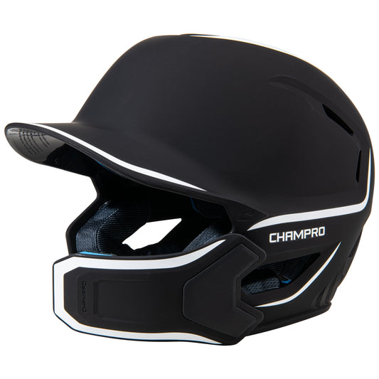 HXE MATTE BASEBALL HELMET W/JAW GUARD