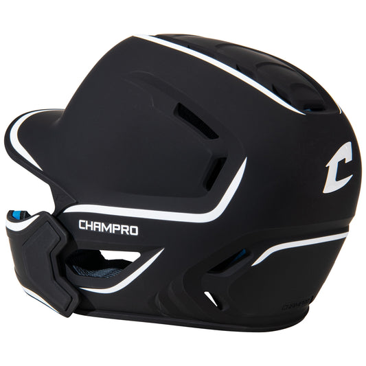 HXE MATTE BASEBALL HELMET W/JAW GUARD