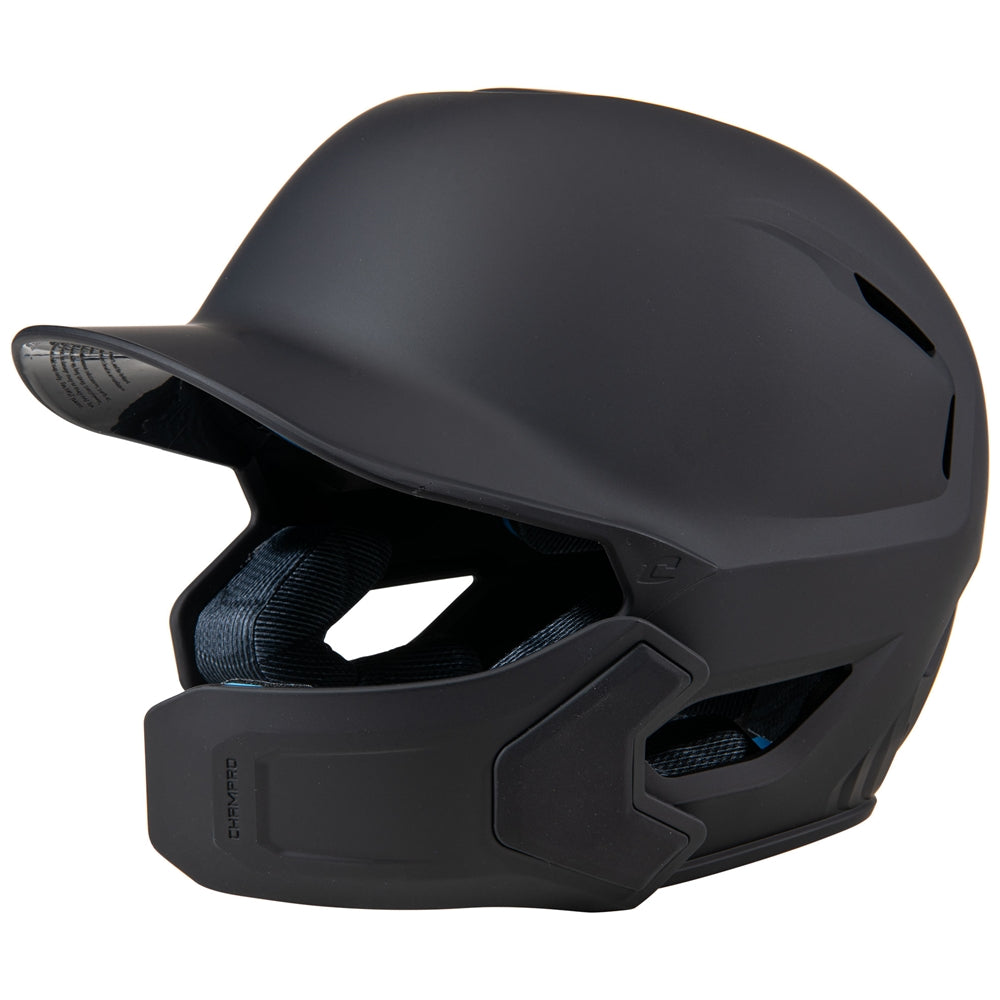 HXE Matte Baseball Helmet w/Jaw Guard BLACK L