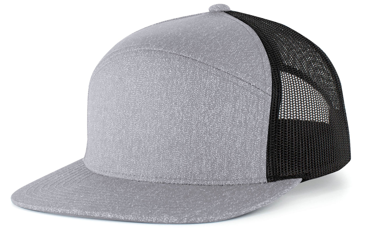 HEATHER 6-PANEL ARCH TRUCKER SNAPBACK CAP