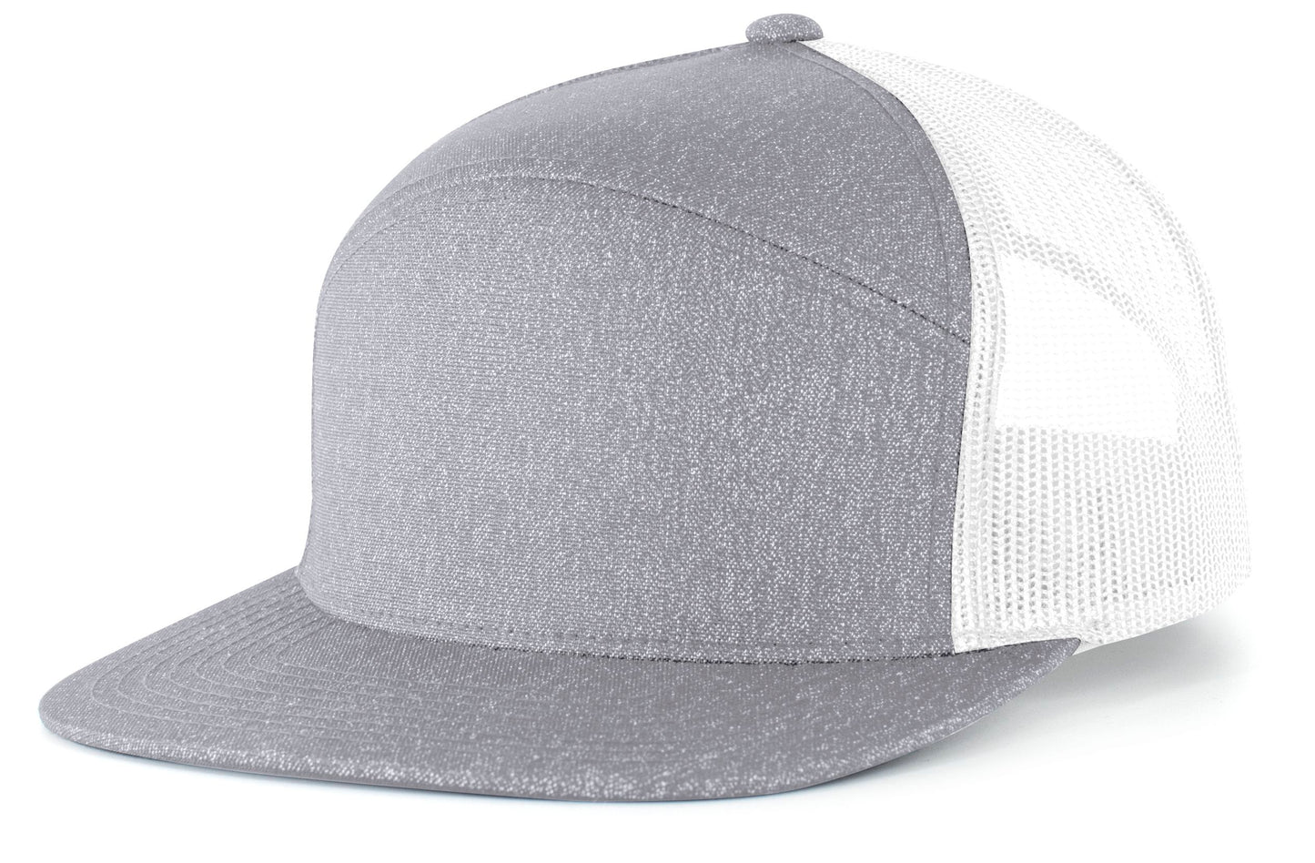 HEATHER 6-PANEL ARCH TRUCKER SNAPBACK CAP