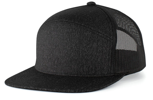 HEATHER 6-PANEL ARCH TRUCKER SNAPBACK CAP